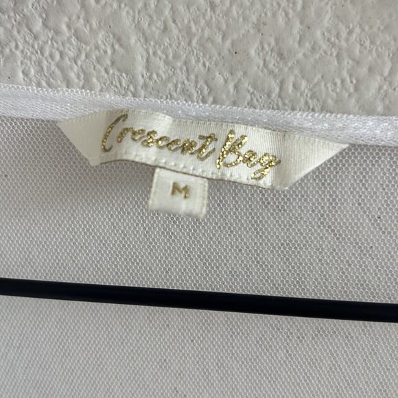 Coconut Bay White Mesh and Lace Boho Swim Beach Cover Up Dress Tunic Medium - Picture 2 of 6